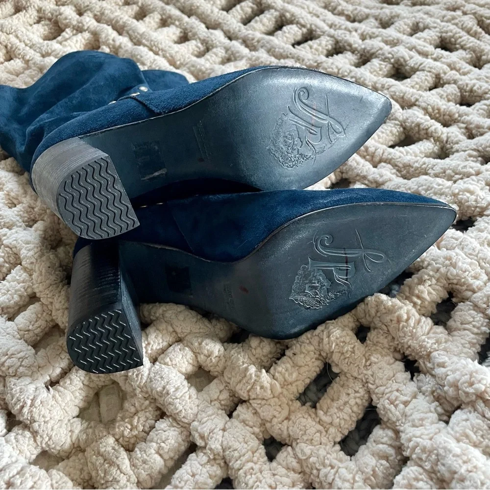 Free People Dakota Studded Heeled Boots in blue - Picture 6 of 6